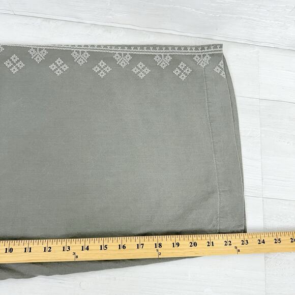 J.Jill Cropped Wide Leg Pants Women XL Gray Embroidered Pull On Tencel Boho - Picture 12 of 14
